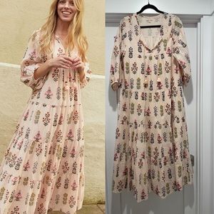 EUC Pink Chicken maxi dress floral light pink M woman’s dress